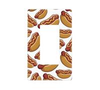 Hot Dog Print No.903 Plaques murales sans vis 1 gang Taille standard 11,7 x 7,1 cm Couvercles de sortie décoratifs pour interrupteur en polycarbonate thermoplastique
