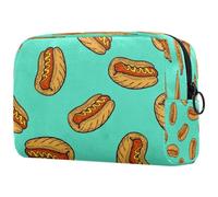 Hot Dog - Trousse à maquillage pour femme - Grande pochette de maquillage pratique avec fermeture éclair, multicolore, 18.5x7.5x13cm/7.3x3x5.1in, Trousse de toilette