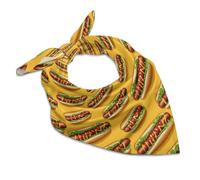 Hot-Dogs Fast Food Print Écharpe pour Chien Élégant Bandanas Chien Réglables Triangle Bavoirs pour Animal De Compagnie Chiens Chat