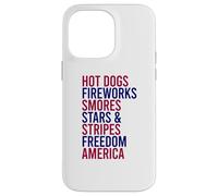 Hot Dogs Fireworks Stars & Stripes AMÉRIQUE 4 Juillet USA Meme Coque pour iPhone 14 Pro Max