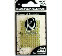 Hot Fix Mode Strass Rond, Acrylique, Vert, 6 mm, 35-Piece