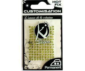 Hot Fix Mode Strass Rond, Acrylique, Vert, 6 mm, 35-Piece