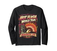 Hot Flash World Tour Humour Ménopause Style Rétro Manche Longue
