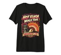 Hot Flash World Tour Humour Ménopause Style Rétro T-Shirt Haut de Gamme