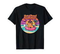 Hot Ghoul Summer Capybara Funny Halloween Summer T-Shirt