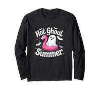 Hot Ghoul Summer Flamingo Ghost Summerween Manche Longue