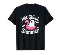 Hot Ghoul Summer Flamingo Ghost Summerween T-Shirt