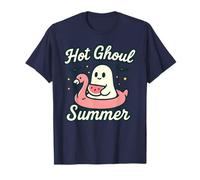 Hot Ghoul Summer Funny Cute Ghost Pool Halloween Beach Vibes T-Shirt