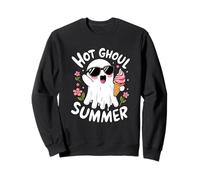 Hot Ghoul Summerween Squelette Fantôme Plage Halloween Sweatshirt