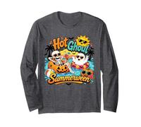 Hot Ghoul Summerween Squelette Ghost Pool Halloween Party Manche Longue