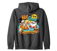 Hot Ghoul Summerween Squelette Ghost Pool Halloween Party Sweat à Capuche