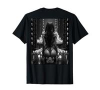 Hot Girl on T-Shirt pour Homme Sexy Shibari Art Back Print B & W T-Shirt