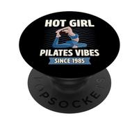 Hot Girl Pilates Vibes Since 1985 Fête d'anniversaire Année de Naissance PopSockets PopGrip Adhésif