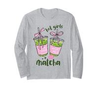 Hot Girls Drink Matcha Mignon Esthétique Thé Vert Bow Café Art Manche Longue