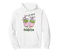 Hot Girls Drink Matcha Mignon Esthétique Thé Vert Bow Café Art Sweat à Capuche