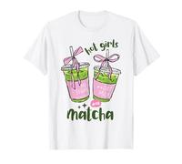 Hot Girls Drink Matcha Mignon Esthétique Thé Vert Bow Café Art T-Shirt