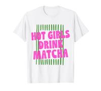 Hot Girls Drink Matcha Trendy Thé Vert glacé Esthétique T-Shirt
