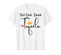 Hot Girls Drink Tequila Mom Margarita Funny Tequila Lover T-Shirt