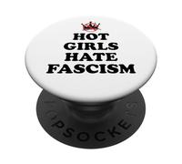 Hot Girls Hate Fascism Resist Anti Fascism Fall of Fascism PopSockets PopGrip Adhésif
