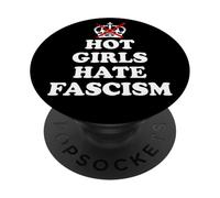 Hot Girls Hate Fascism Resist Fascism Antifascism No Fascism PopSockets PopGrip Adhésif