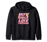 Hot Girls Like Techno (Déclaration drôle du Festival de Musique) Sweat à Capuche