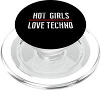 Hot Girls Love Techno. Design Cool Techno Rave Music PopSockets PopGrip pour MagSafe