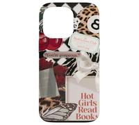 Hot Girls Read Books Leopard Ball 8 Y2K Lecteur nœud Rose Coque pour iPhone 13 Pro