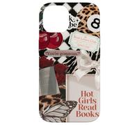 Hot Girls Read Books Leopard Ball 8 Y2K Lecteur nœud Rose Coque pour iPhone 14
