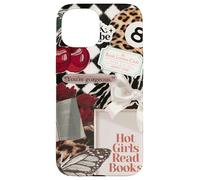 Hot Girls Read Books Leopard Ball 8 Y2K Lecteur nœud Rose Coque pour iPhone 15