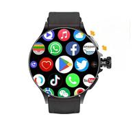 HOT GT200 Montre intelligente 4G Android 10.0 Système GPS WiFi Carte SIM Écran AMOLED Caméra rotative Encodeur tactile pour homme Noir 4 Go 64 Go
