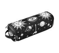 Hot Hair Tools Sac de voyage avec tapis résistant à la chaleur Motif galaxie gothique Noir et blanc Étanche Organiseur de voyage pour fer à friser, fer à lisser, sèche-cheveux plat