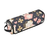 Hot Hair Tools Sac de voyage et tapis résistant à la chaleur avec fermeture éclair anti-poussière pour fers plats, lisseurs, bigoudis, Mr & Mrs Bear Peach Gold