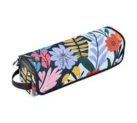 Hot Hair Tools Sac de voyage et tapis résistant à la chaleur avec fermeture éclair Grande capacité Organiseur d'outils pour cheveux pour fers plats, lisseurs, fers à friser, illustration botanique