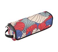 Hot Hair Tools Sac de voyage et tapis résistant à la chaleur avec fermeture éclair pour fer à friser Sac de rangement pour fers plats, lisseurs, fers à friser, rouge et bleu japonais Ukiyo-e Trave