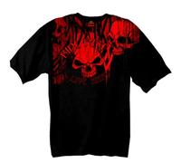 Hot Leathers Over The Top Skull Short Sleeve Tee (Black, XX-Large) by
