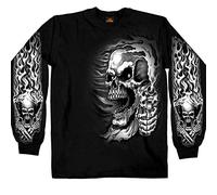 Hot Leathers T-Shirt à Manches Longues Double Face Assassin Noir