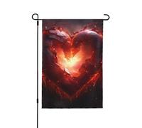 Hot Love Drapeau de jardin printanier - Décoration extérieure vibrante pour votre porche, cour et terrasse - Parfait pour le printemps, l'été et toute l'année, 31,8 x 45,7 cm