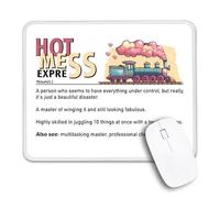 Hot Mess Express Definition Tapis de souris antidérapant avec bord cousu, cadeau amusant pour amis, collègue, épouse, mari, cadeau de santé mentale, cadeau de reconnaissance au travail
