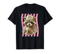 Hot Mess Raton Laveur Buvant du café drôle Maman Maman T-Shirt Graphique avec Valeur, Homme, Noir, M