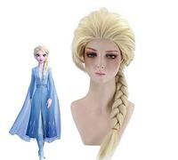 Hot Olaf's Adventure 2 princesse Elsa Cosplay perruque Halloween fantaisie neige grandir reine Elsa 65 cm tressé fête perruque + casquette de perruque gratuite
