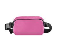Hot Peach Sac banane de couleur unie unie tendance pour femme et homme Sac banane multifonction avec sangle réglable pour cyclisme, randonnée, gym, Pêche chaude, couleur unie, unie, 1 size