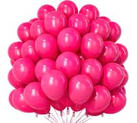 Hot Pink Balloons, 100 Pieces 12 Inch Hot Pink Matte, Hot Pink Latex Party Balloons For Women Girls Birthday Wedding Engagement Baby Shower Party Decorations