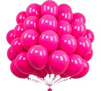 Hot Pink Balloons, 50 Pieces 12 Inch Matte Hot Pink Balloons, Red Pink Latex Balloons For Women Girls Bridal Shower Wedding Valentine'S Day Birthday Decorations