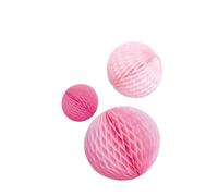 amscan 3 Boules nid d'abeille Vif, 9904630, Rose Bonbon