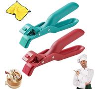 Hot Plate Gripper, 2026 New Multi-purpose Anti-Scald Bowl Holder Clip for Kitchen, Non-slip Silicone Heat Insulation Clip for Pot Dish Pan Holder (Green+Red)