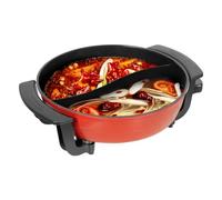 Hot Pot Chaude Electrique, Marmite Electrique, Marmite Electrique, Brûleur à Pâtes, 6 L, 1360 W, avec Couvercle, Fondue chinoise