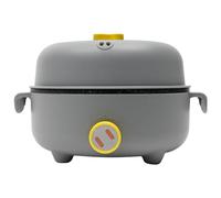 Hot Pot éLectrique 1,5l,220v Casserole Chaude éLectrique Avec Cuiseur Vapeur - PoêLe à Frire Portable AntiadhéSive,Pour Cuisiner Des Plats Chauds, Des Soupes (jaune grisâtre)