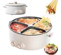 Hot Pot électrique 2000 W, 6 L multi-compartiments avec double contrôle de la température, cuiseur électrique pour la maison et le dortoir