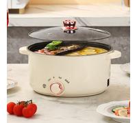 Hot Pot électrique 3,5 L Pot électrique avec séparateur 1000 W trois réglages de puissance, antiadhésif multifonctionnel, pot rapide pour rôtir ramen, fondue