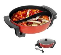 Hot Pot électrique à fondue 6 l Double face séparable - 1360 W, 5 niveaux de réglage de la température, fond à induction antiadhésif, pour hotpot, fondues, rôtis et braiseurs, 3 à 4 personnes (220 V)